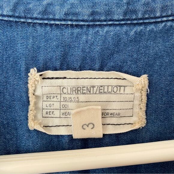 Current Elliott The Pintuck Cotton Denim Shirtdress size 3 Large - Picture 8 of 9